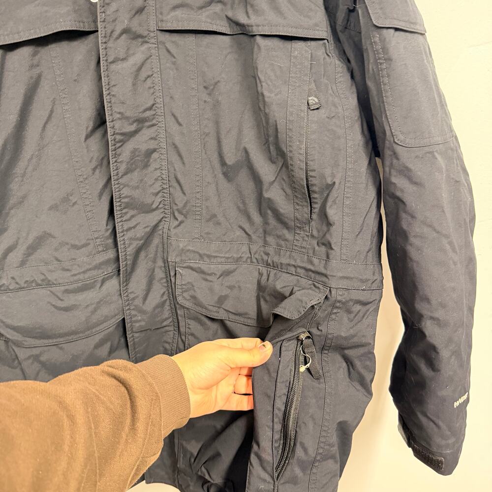 VTG North Face Men McMurdo Goose Down Parka SZ XL Hooded HyVent Black Jacket Fur - Picture 12 of 12